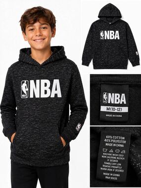 NBA Boys Hoodie Black Pullover Youth Size M 10-12